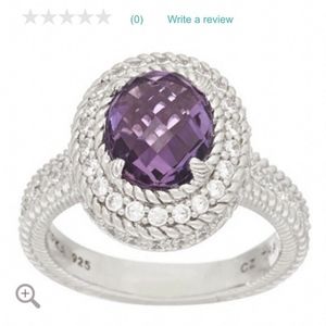Judith Ripka Faceted Amethyst Sterling Silver Ring